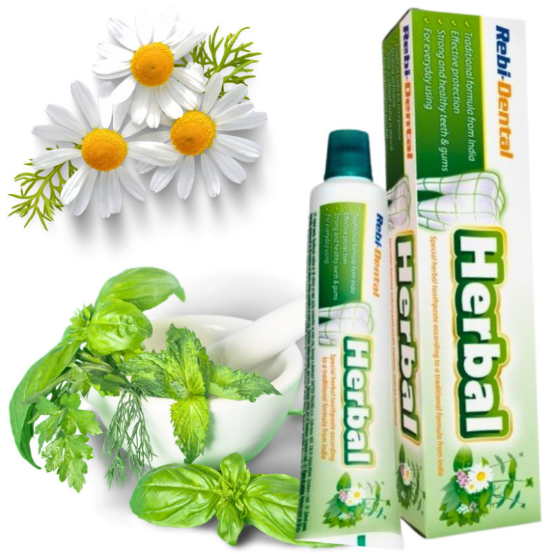 Mattes PASTA DO ZĘBÓW BEZ FLUORU REBI DENTAL ZIOŁOWA 100G NATURALNA